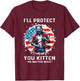 I'll Protect You Kitten Funny Alpha Wolf Shirt Wolf Meme T-Shirt - T-Shirt | Maroon