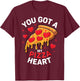 You Got my Pizza Heart Valentines Day Kids T-Shirt - T-Shirt | Maroon