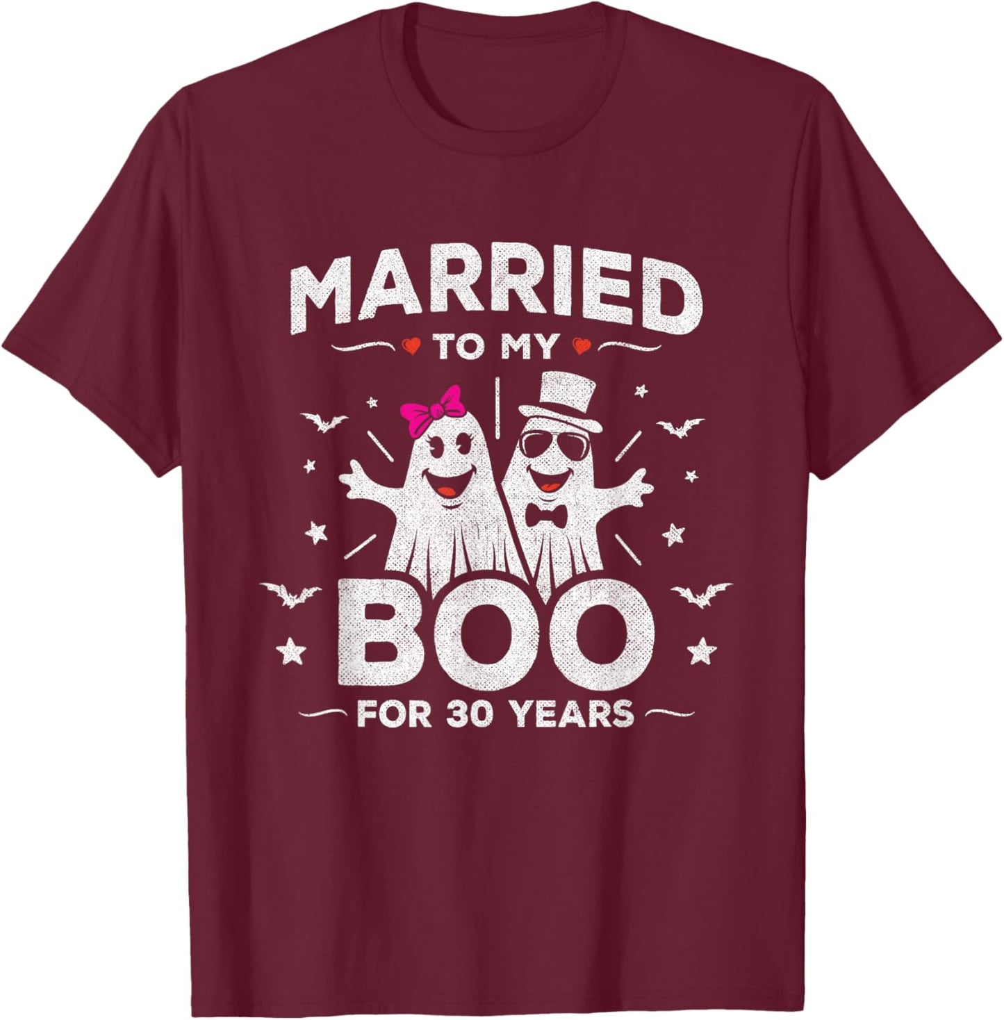 30th Wedding Anniversary October Wedding - 30th Anniversary T-Shirt - T-Shirt | Maroon