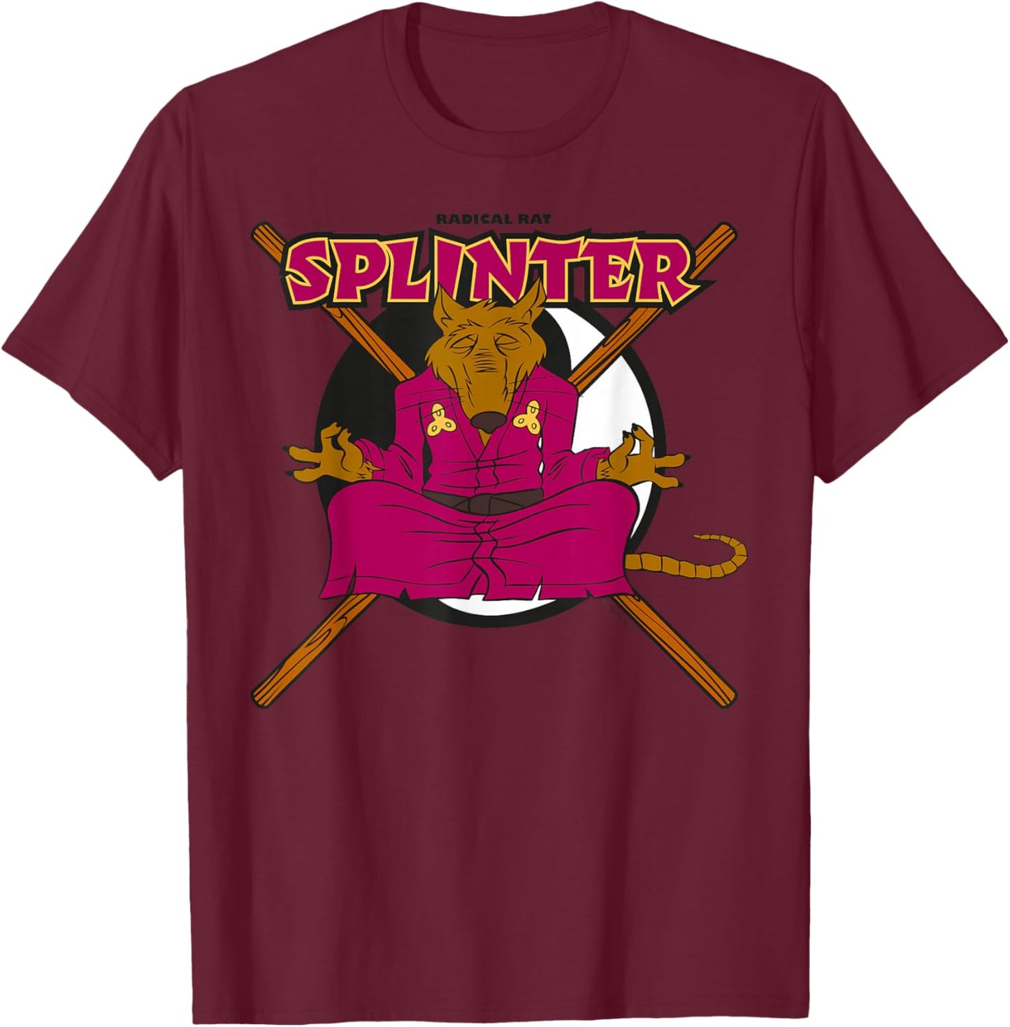 TMNT Teenage Mutant Ninja Turtles Splinter Radical Rat Rétro T-Shirt - T-Shirt | Maroon