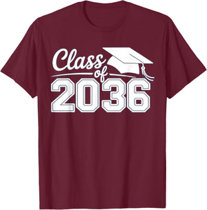 Class of 2036 Grow with me T-Shirt - T-Shirt | Maroon