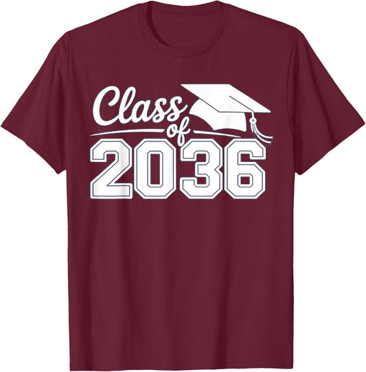 Class of 2036 Grow with me T-Shirt - T-Shirt | Maroon