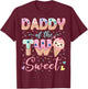 Daddy Of The Two Sweet Ice Cream Lover 2Nd Birthday Girl T-Shirt - T-Shirt | Maroon