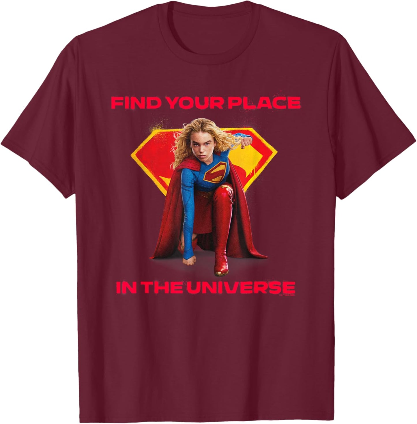 Supergirl 2026 Find Your Place Crouch T-Shirt - T-Shirt | Maroon