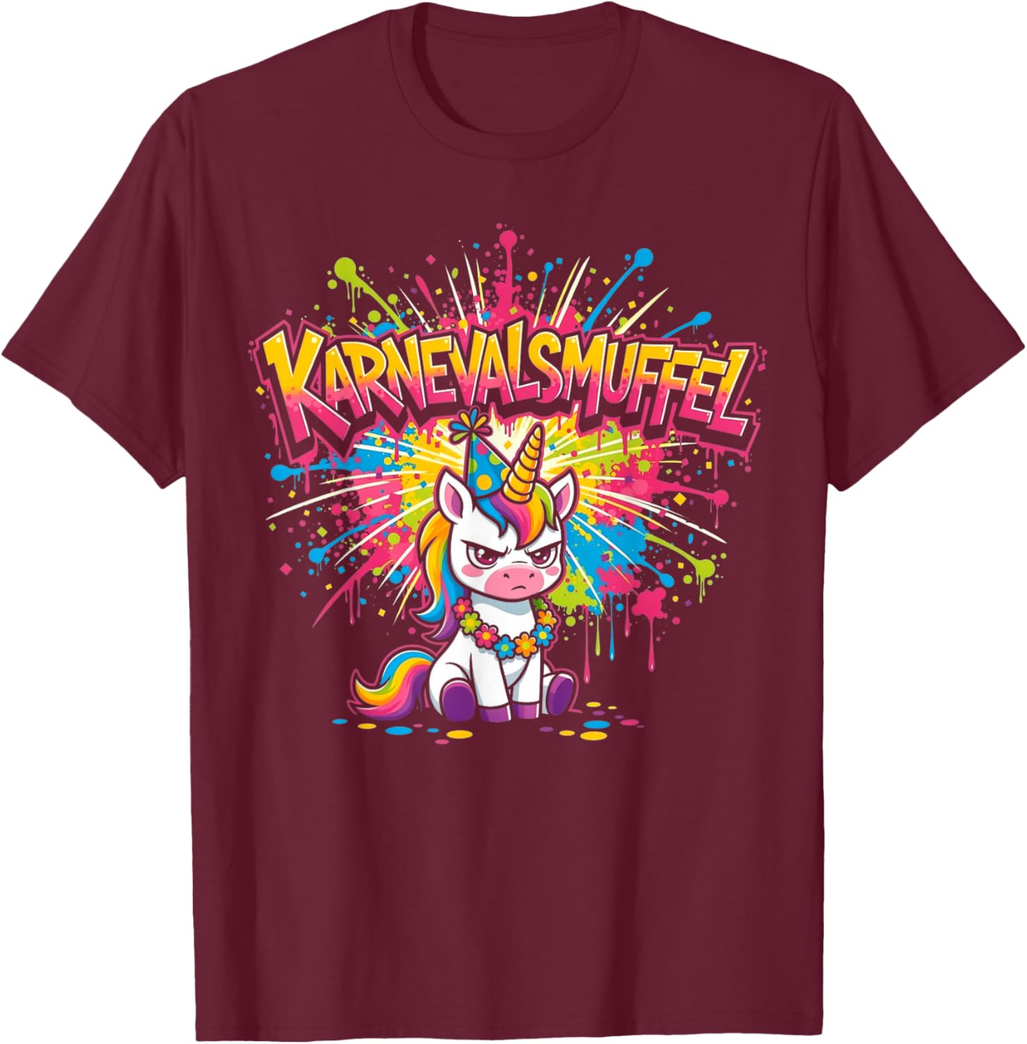 Carnival Costume Replacement Partner Funny Muffle Anti Against Cool T-Shirt - T-Shirt | Maroon