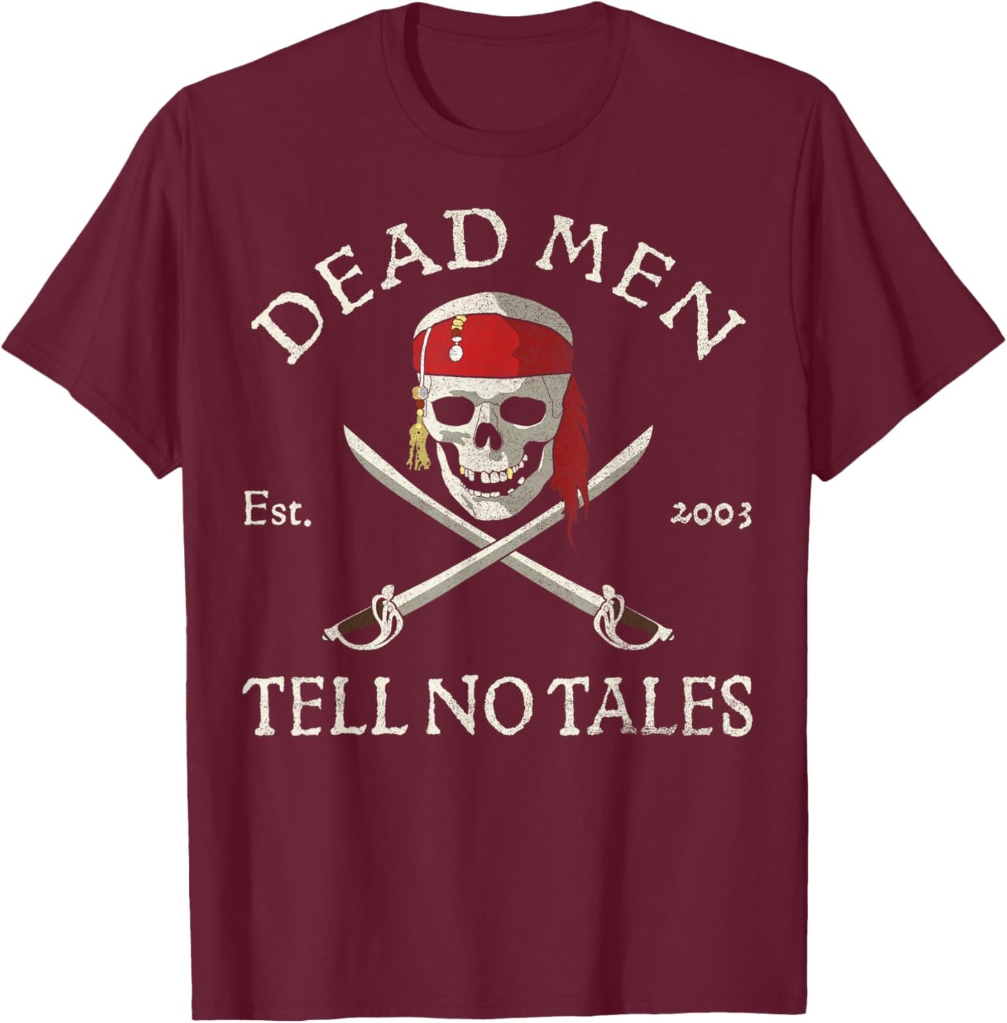Disney Pirates of the Caribbean Dead Men Tell No Tales T-Shirt - T-Shirt | Maroon