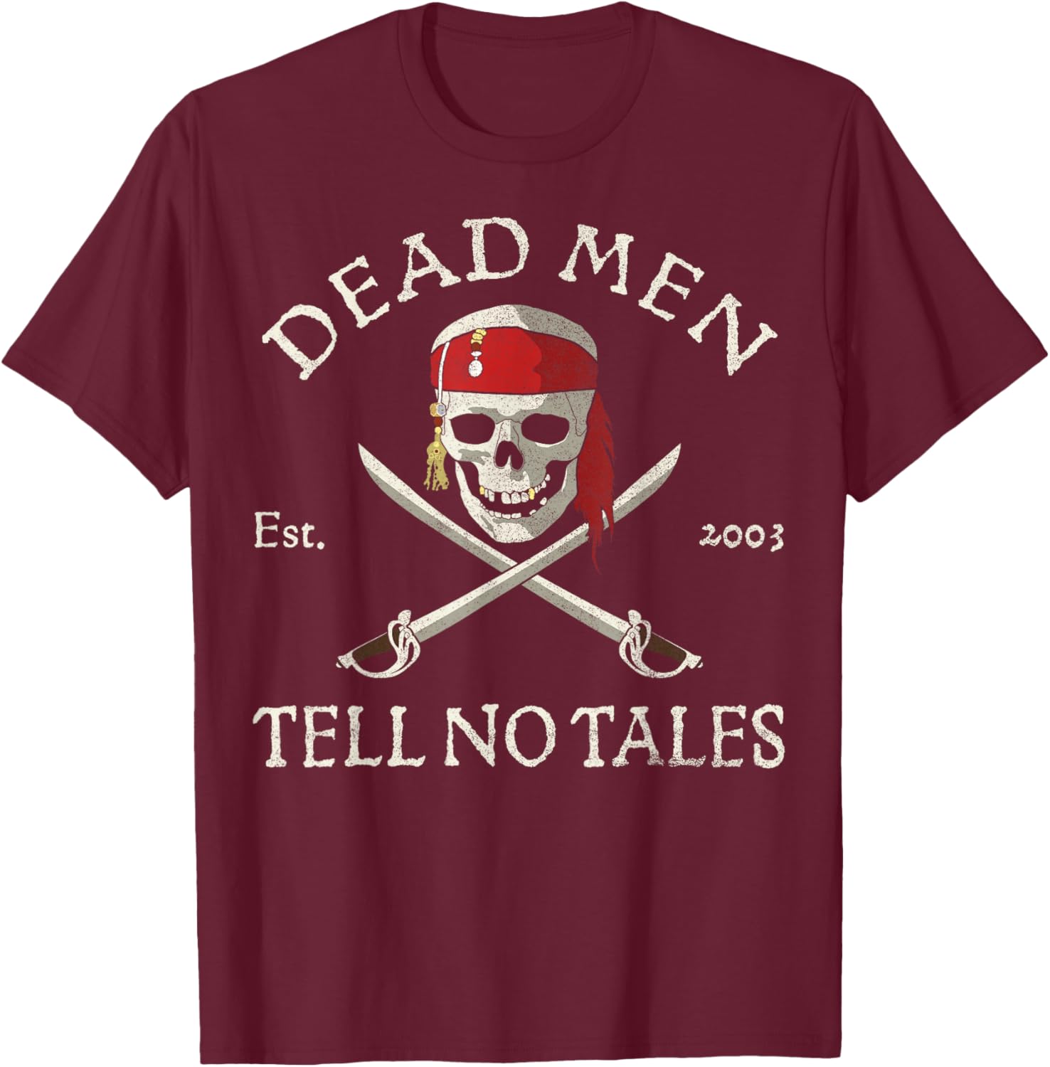 Disney Pirates of the Caribbean Dead Men Tell No Tales T-Shirt - T-Shirt | Maroon