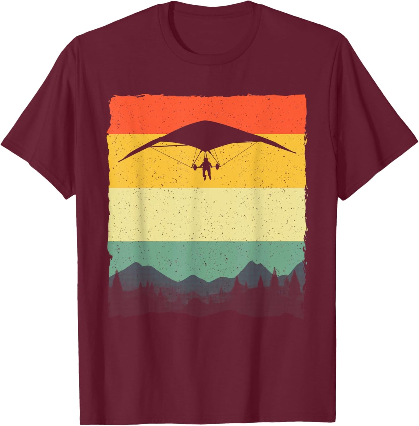 Vintage Hang Glider Design Women Hang Gliding Lover T-Shirt - T-Shirt | Maroon