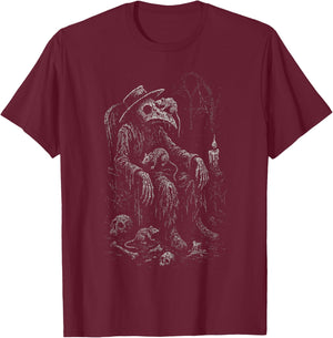 Plague Doctor Rats Horror Emo Goth Alt Deathcore Dark Art T-Shirt - T-Shirt | Maroon
