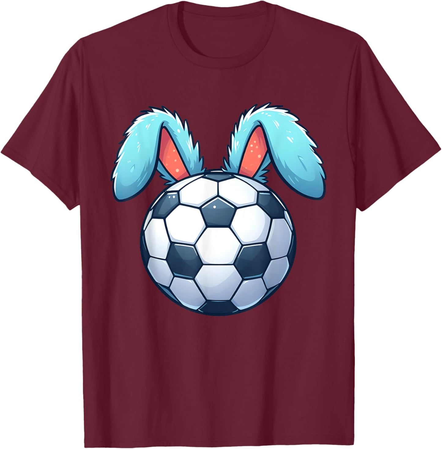 Soccer Bunny Ears Eggs Hunting Easter Toddler Boys Girls T-Shirt - T-Shirt | Maroon