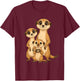 Meerkat with Family Cute Meerkat with Mum & Dad T-Shirt - T-Shirt | Maroon