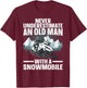 Snowmobile Art Grandpa Snowmobiling Snowmobile Lover T-Shirt - T-Shirt | Maroon