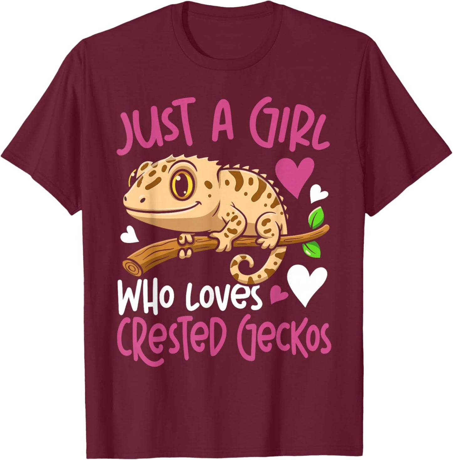 Crested Gecko Just A Girl Who Loves Crested Geckos T-Shirt - T-Shirt | Maroon