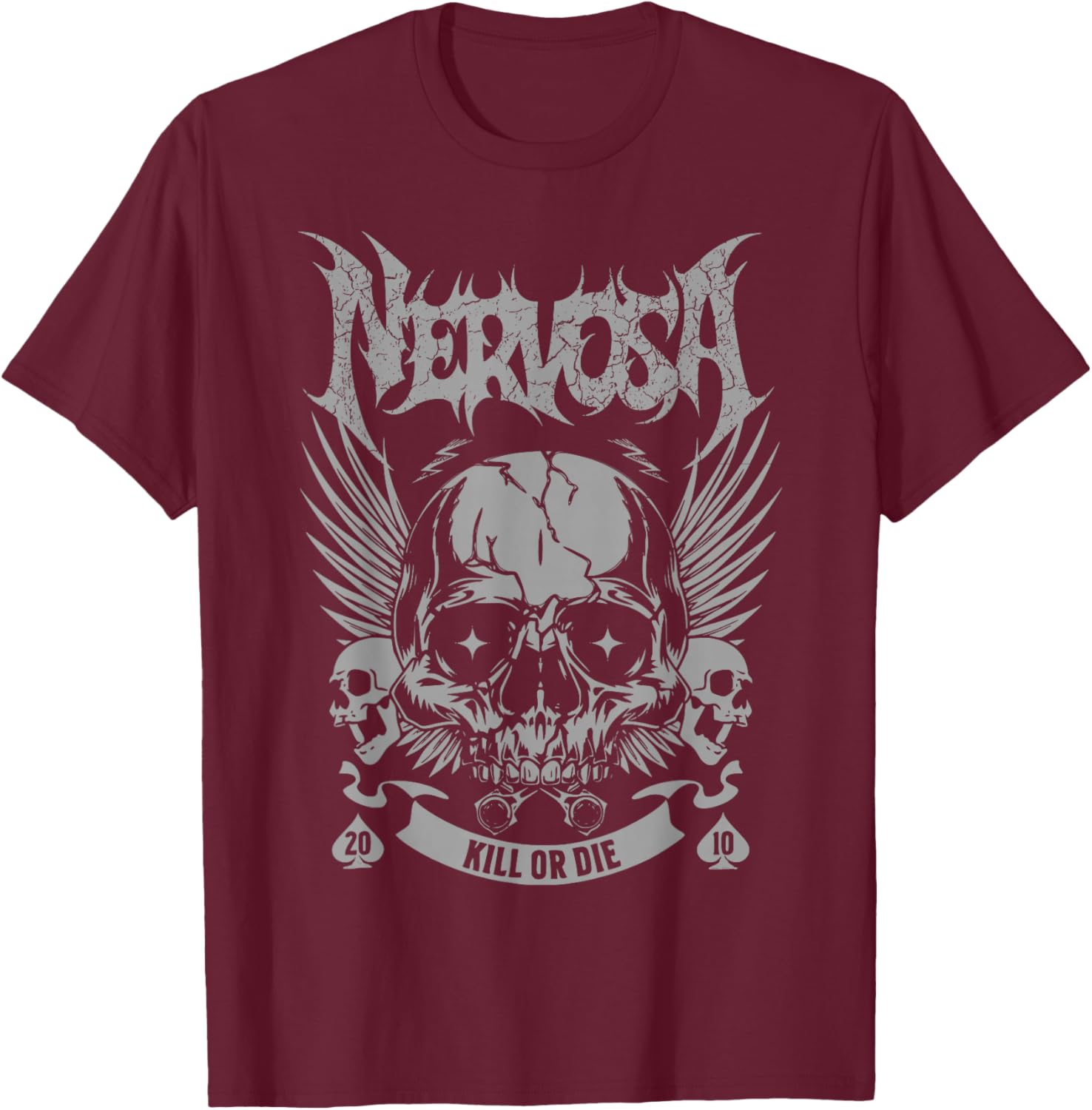 Nervosa K oder D T-Shirt - T-Shirt | Maroon