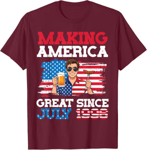 Making America Great Since July 1996 Birthday 30 Years Old T-Shirt - T-Shirt | Maroon