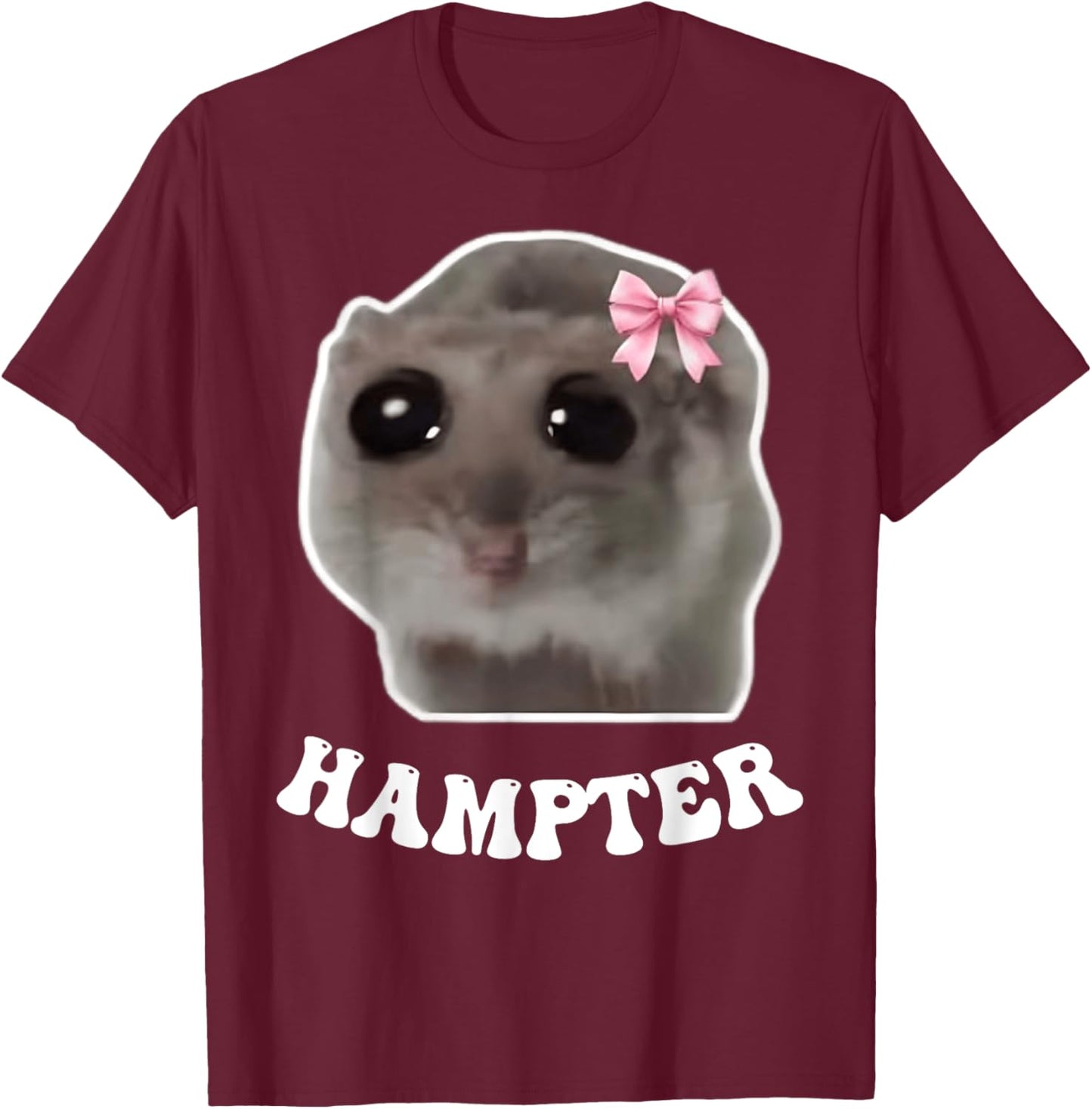 Hampter Sad Hamster Meme Hamster Lover Oddly Specific Memes T-Shirt - T-Shirt | Maroon