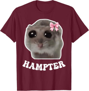 Hampter Sad Hamster Meme Hamster Lover Oddly Specific Memes T-Shirt - T-Shirt | Maroon
