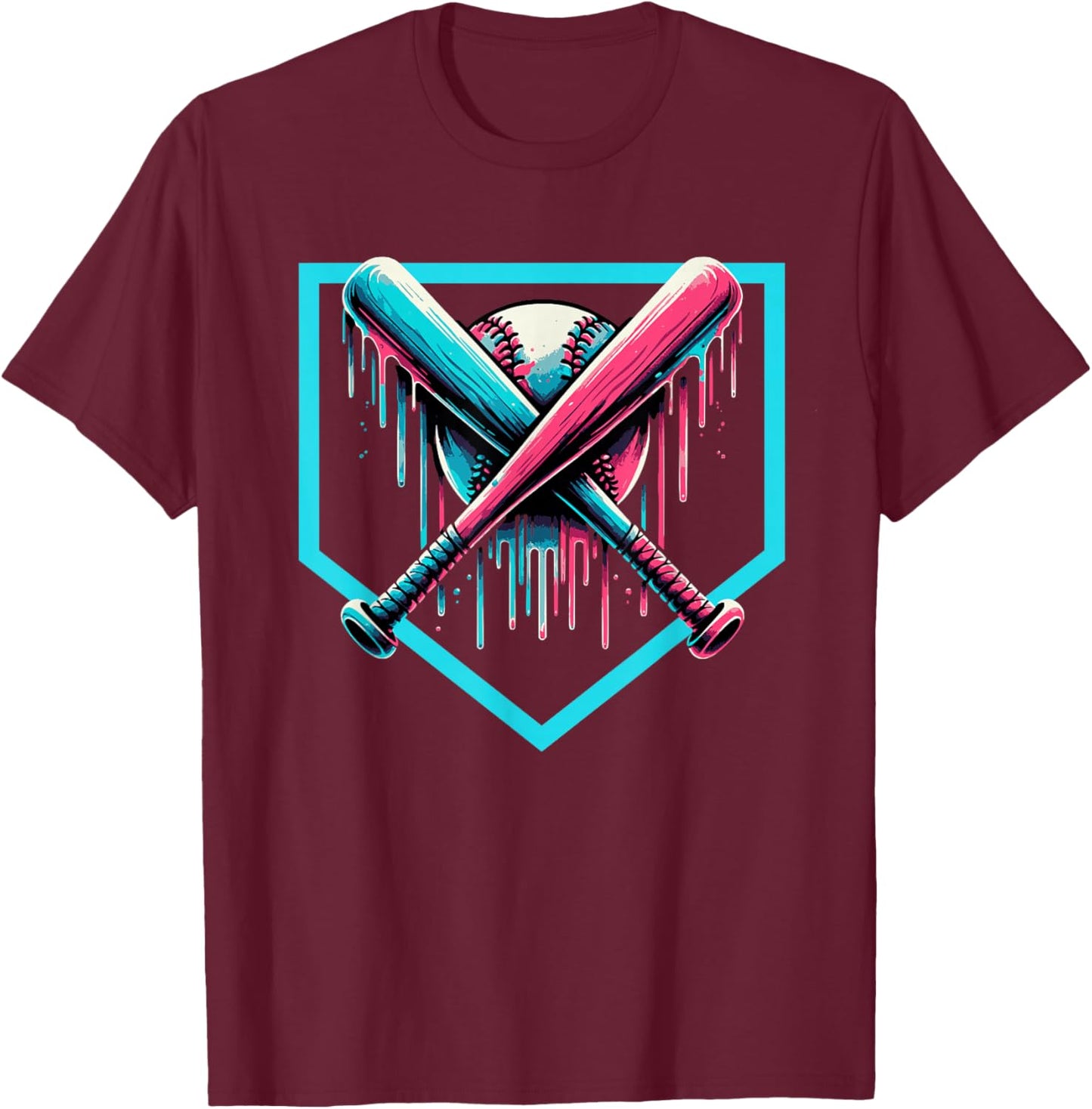 Drip Boys Baseball Bat and T-Shirt - T-Shirt | Maroon