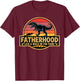 Fatherhood Like A Walk in The Park Retro Dinosaur Dad T-Shirt - T-Shirt | Maroon