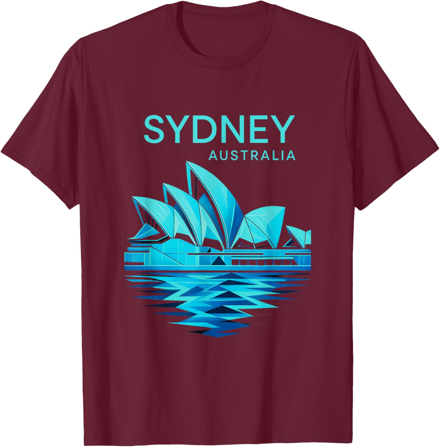 Sydney Australia - Opera House Architecture T-Shirt - T-Shirt | Maroon