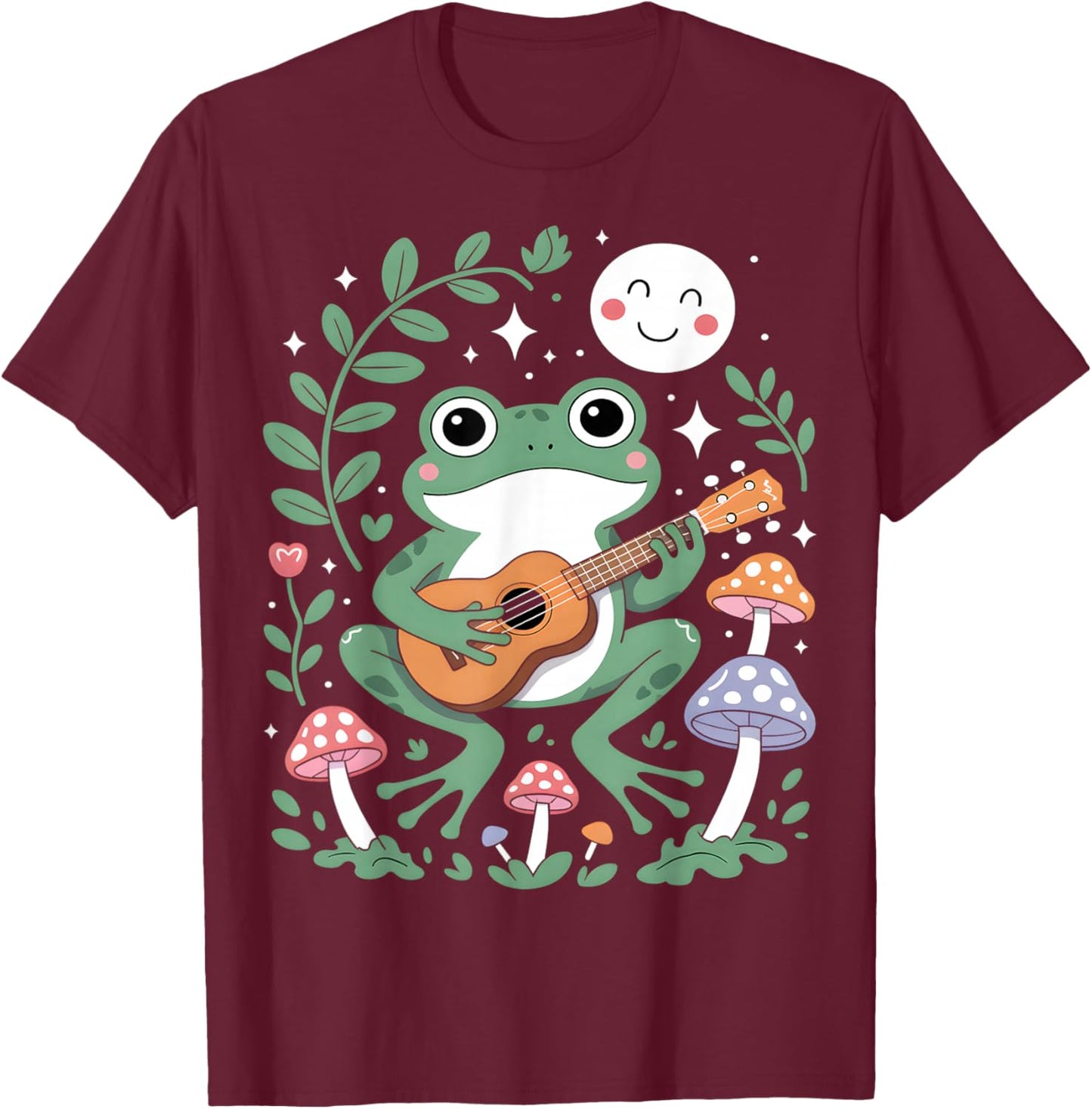 Frog Playing Ukulele T-Shirt - T-Shirt | Maroon