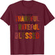 Thankful Grateful Blessed Turkey Family Happy Thanksgiving T-Shirt - T-Shirt | Maroon