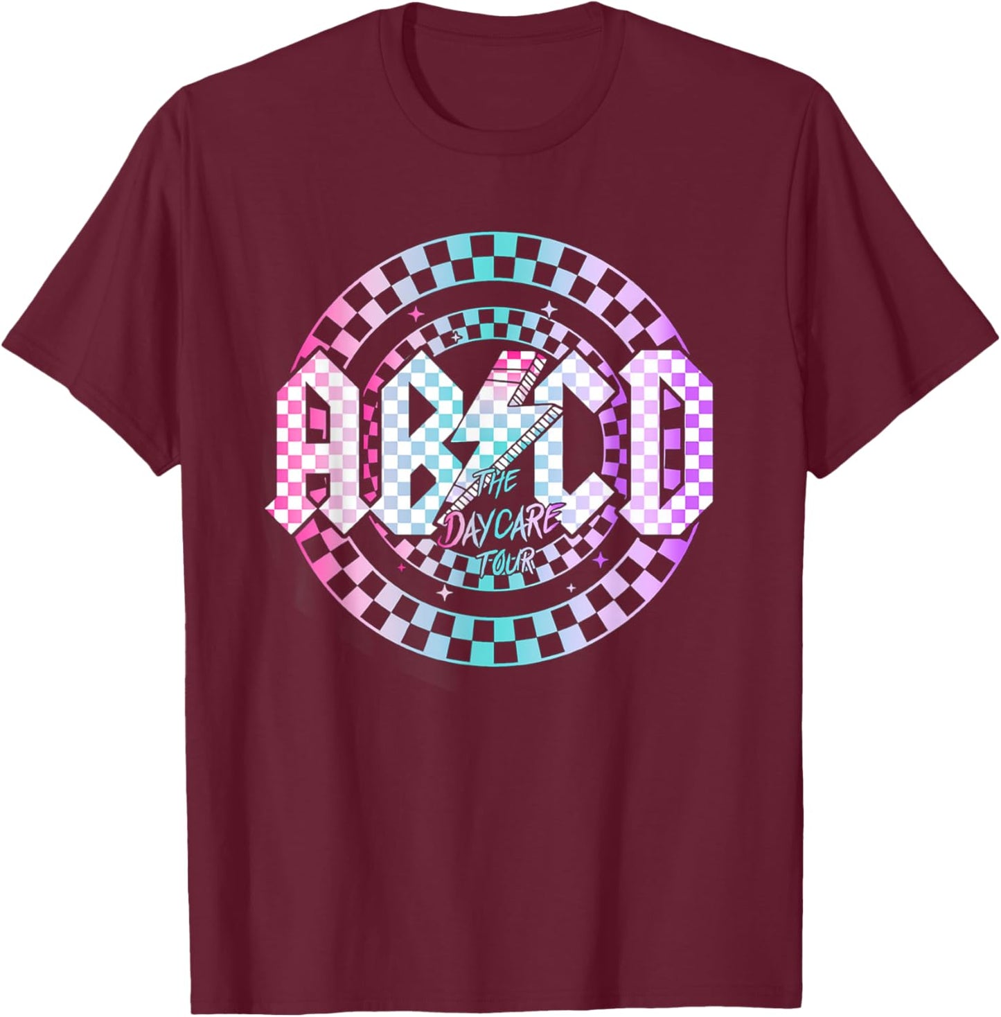 Retro The Daycare Tour Childcare Provider Toddler Teacher Men Women T-Shirt - T-Shirt | Maroon