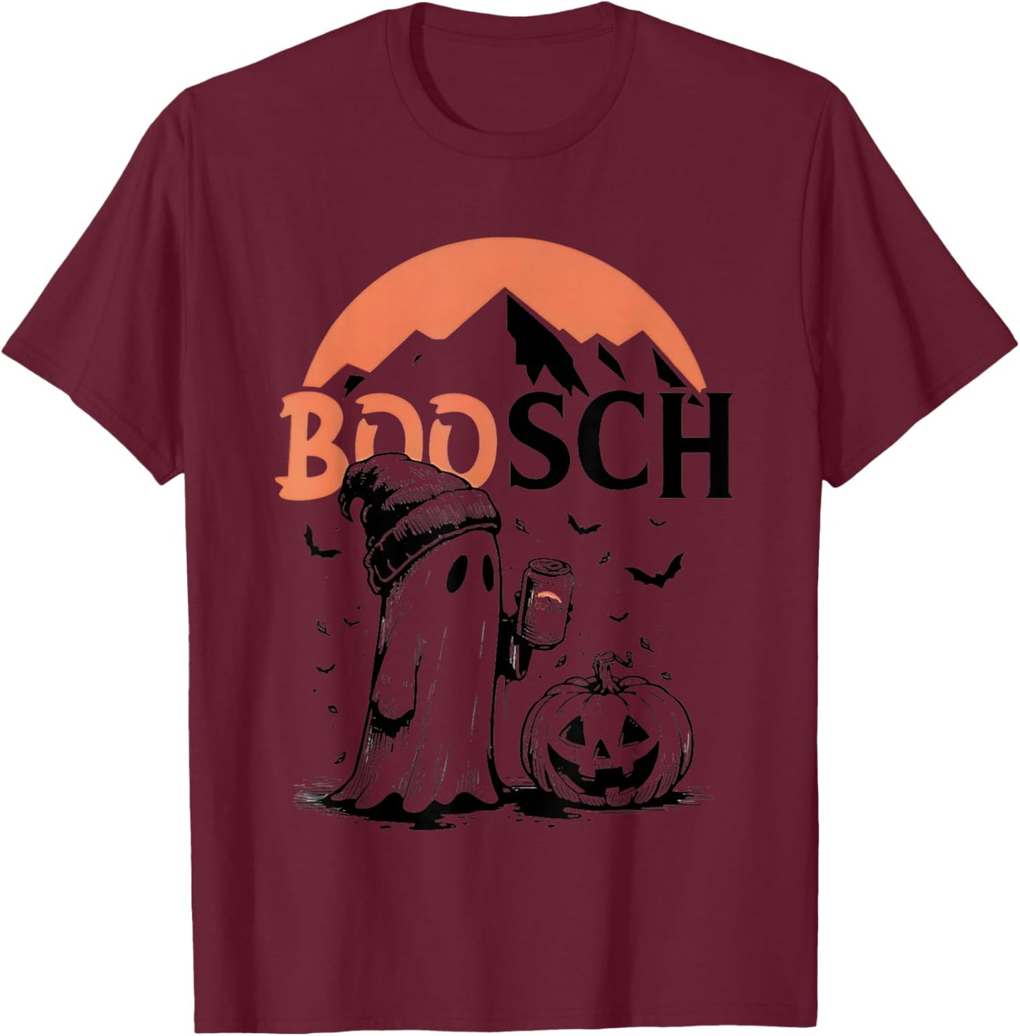 Boosch Beer Ghost Halloween 2024 T-Shirt - T-Shirt | Maroon