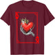 King Queen Of Hearts Playing Card Couple Matching Valentine T-Shirt - T-Shirt | Maroon