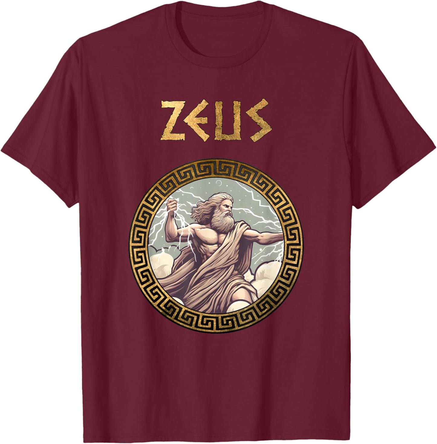 Zeus Ancient Greek God Ancient Greece Mythology T-Shirt - T-Shirt | Maroon