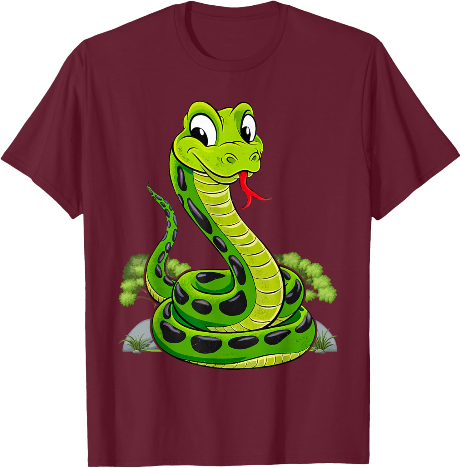 Reptile Kids Cute Snake T-Shirt - T-Shirt | Maroon