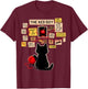 Black Cat Detective Red Dot Investigation Conspiracy Board T-Shirt - T-Shirt | Maroon