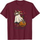 Poultrygeist Chicken Ghost Leopard Coquette Bow Halloween T-Shirt - T-Shirt | Maroon