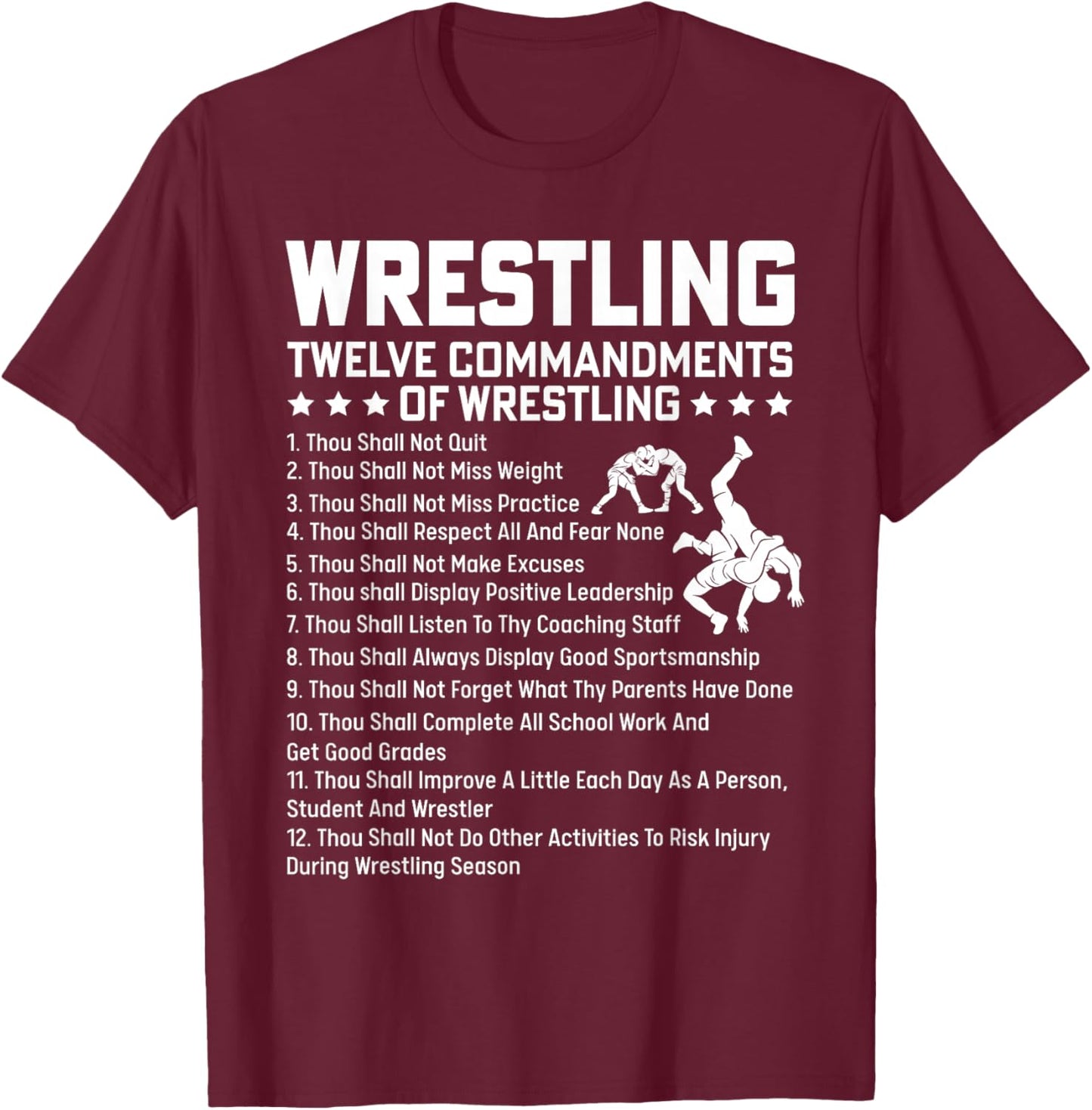 Wrestling Shirt Men Boys Funny Wrestler Wrestle Kids Girls T-Shirt - T-Shirt | Maroon