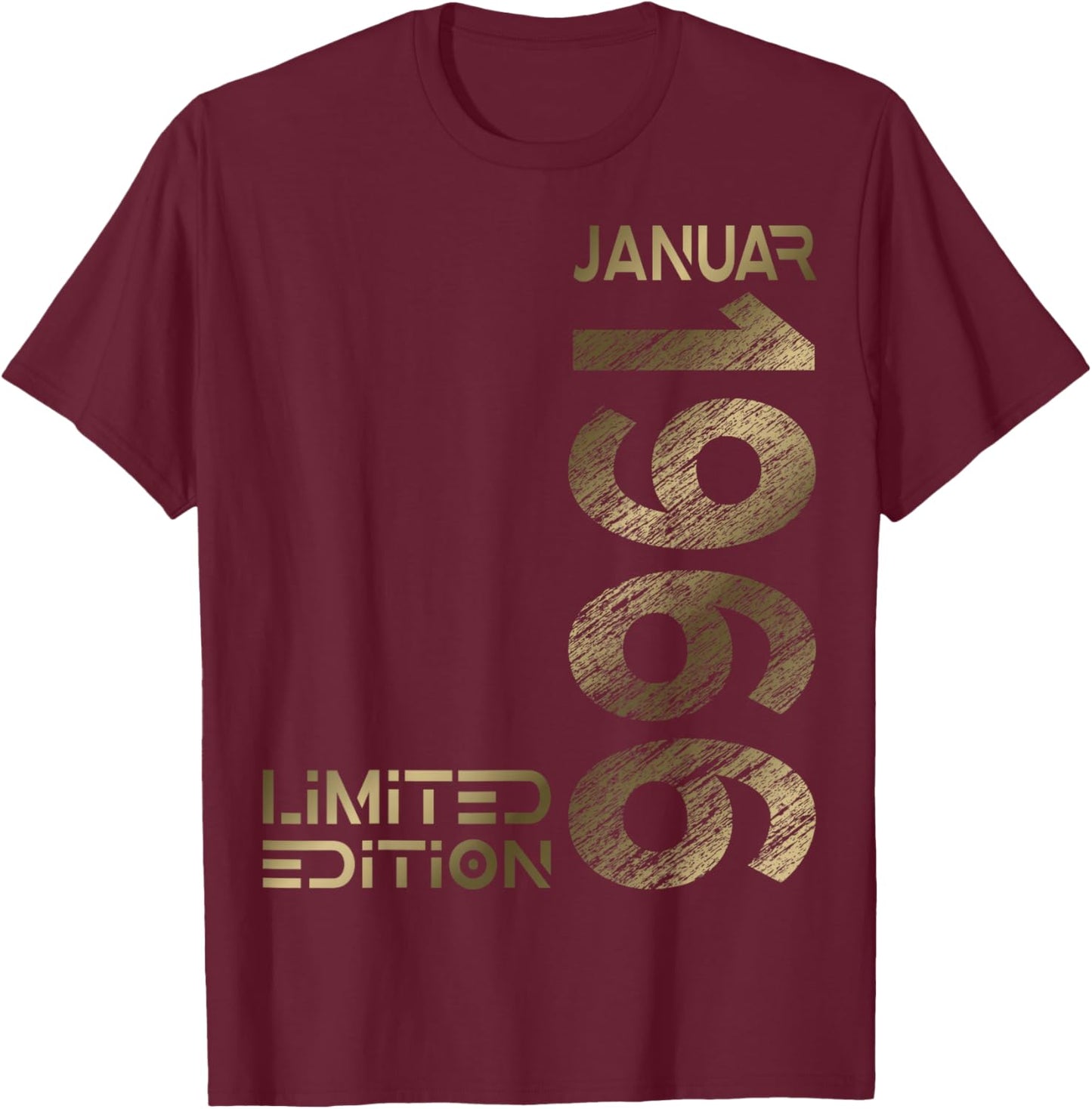 January 1966 Man Woman 60th Birthday Limited Edition T-Shirt - T-Shirt | Maroon