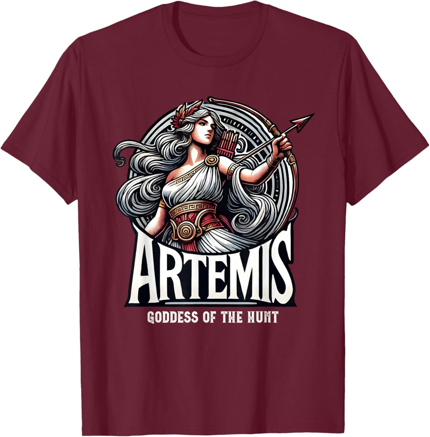 Artemis Greek Goddess Mythology Ancient Greece T-Shirt - T-Shirt | Maroon