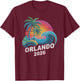 Kids Orlando 2026 Vacation Surfing Trip Birthday Family Crew T-Shirt - T-Shirt | Maroon