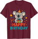 Birthday Koala , Happy Cute Party Animal with Design T-Shirt - T-Shirt | Maroon