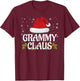 Grammy Claus Christmas Lights Santa Pajama Family Matching T-Shirt - T-Shirt | Maroon
