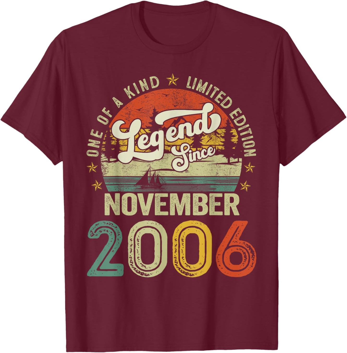 18 Years Old Legend since November 2006 18th Birthday Boys T-Shirt - T-Shirt | Maroon