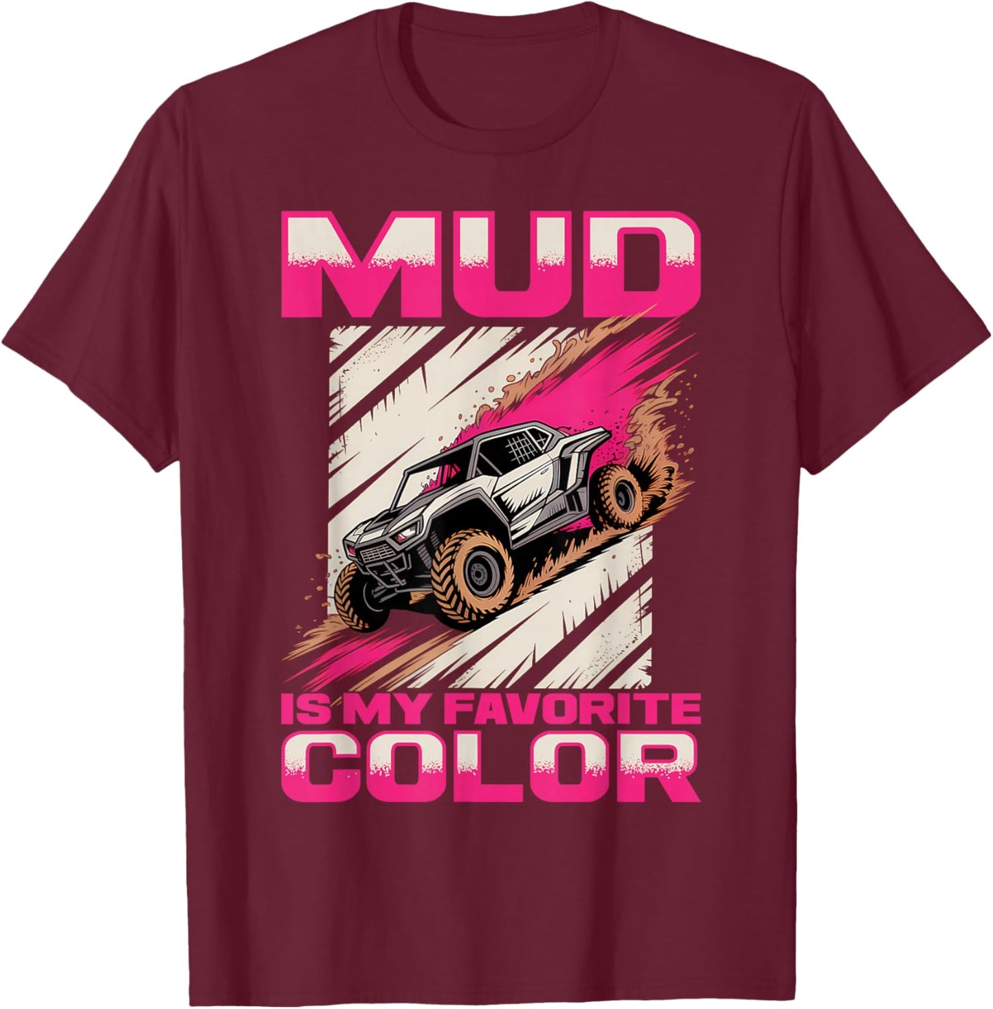UTV Off Road Girl Woman 4 Wheeler Side by Side T-Shirt - T-Shirt | Maroon