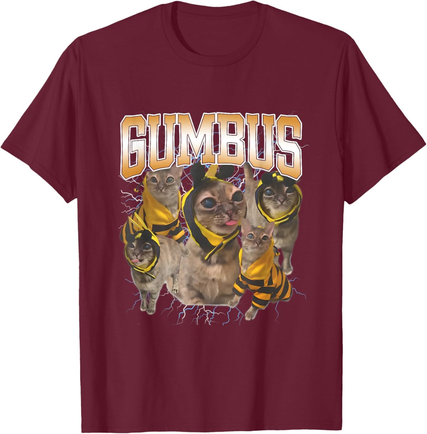 Funny Cat Gumbus Cat Lovers Trendy Cute Animal T-Shirt - T-Shirt | Maroon