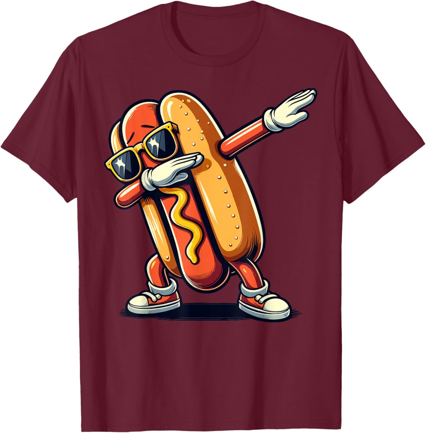 Cool Hot Dog Dabbing Funny Fast Food Hotdog Lovers Toddler T-Shirt - T-Shirt | Maroon