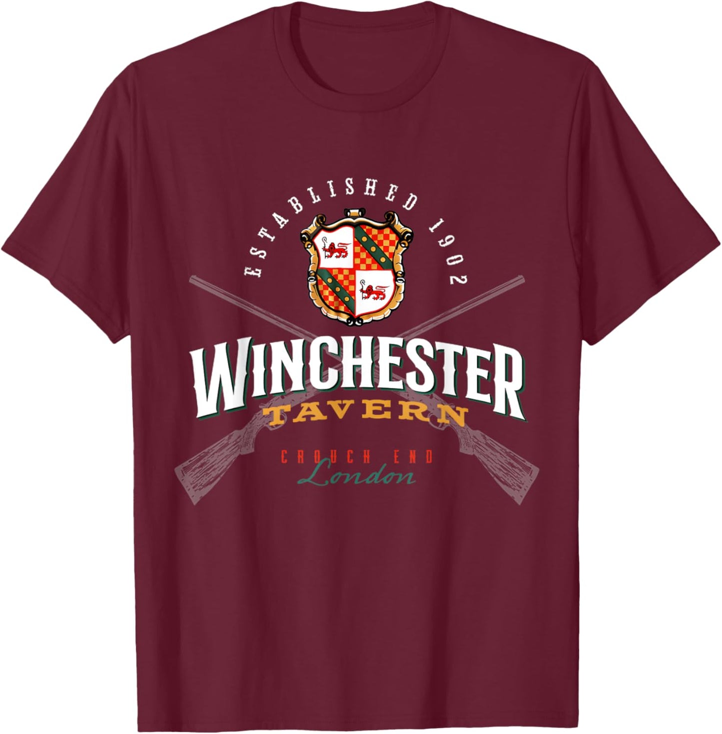 Shaun Of Tavern Zombie Movie The Dead Winchester T-Shirt - T-Shirt | Maroon