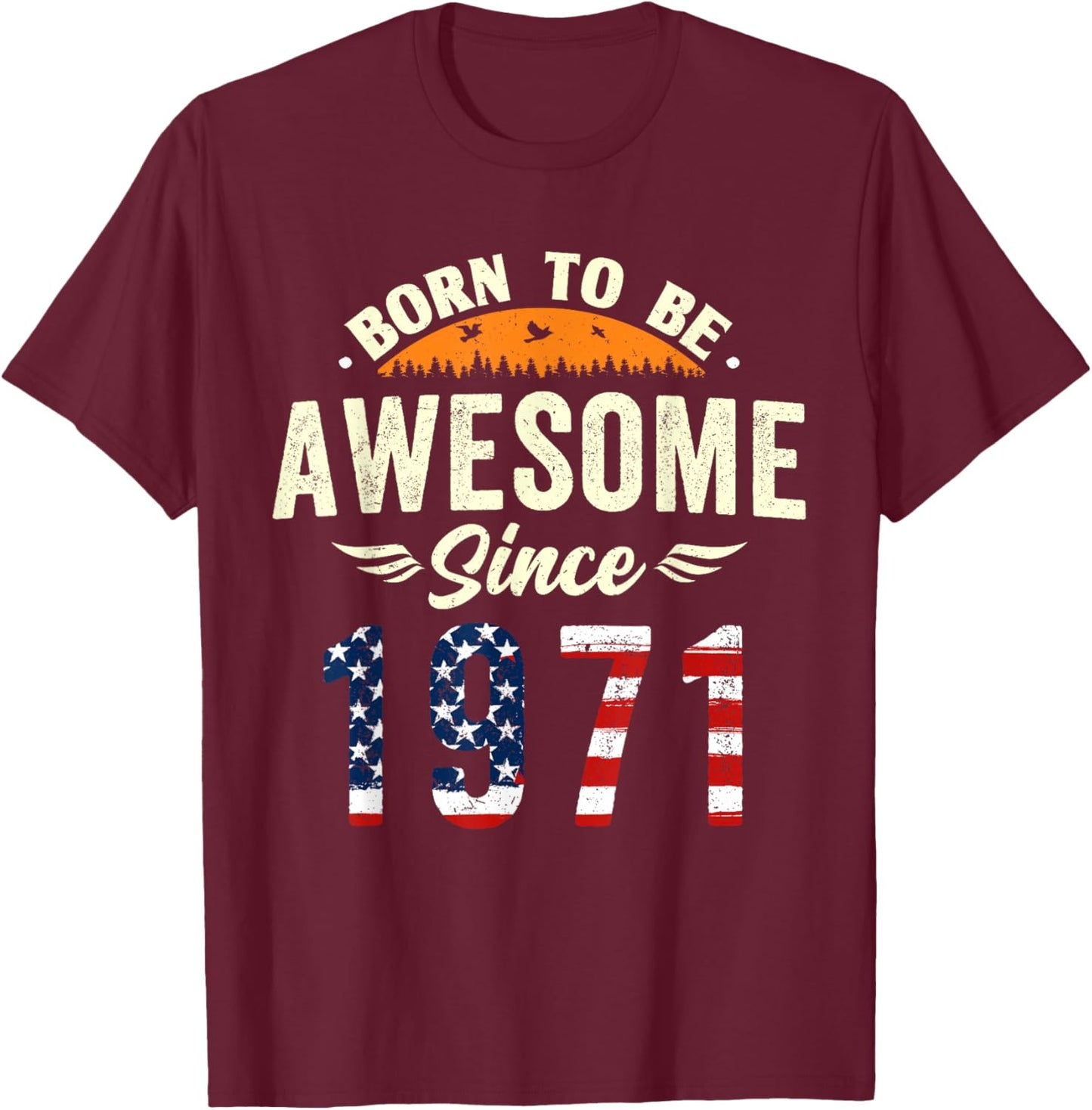 Vintage 1971 Birthday Women 55 Years Old Graphic T-Shirt - T-Shirt | Maroon