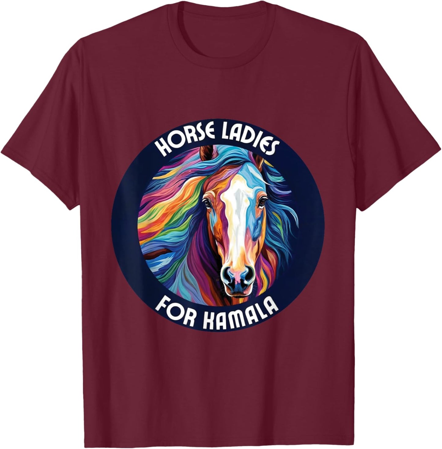 horse ladies for kamala harris Election Usa 2024 horse lady T-Shirt - T-Shirt | Maroon