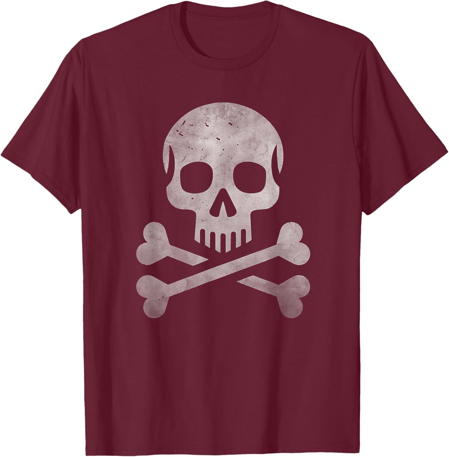 Jolly Roger Pirate Skull And Crossbones Flag Halloween T-Shirt - T-Shirt | Maroon