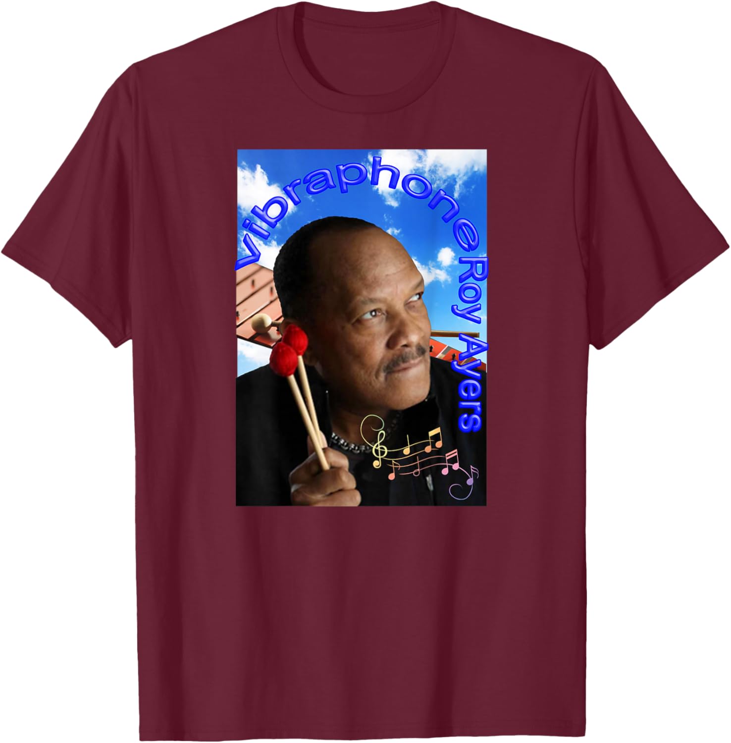 Roy Ayers_001_Back Printed T-Shirt - T-Shirt | Maroon