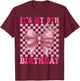Its My 9th Birthday Girl Coquette Bow 9 Year Old Party Girl T-Shirt - T-Shirt | Maroon