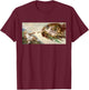 Funny Cat God Creation of Adam Art Michelangelo Jesus Art Women Kids T-Shirt - T-Shirt | Maroon